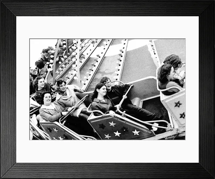 Framed Print : Its fast, but it doesn t seem a bit frightening for these fair goers Framed Print : Its fast, but it doesn t seem a bit frightening for these fair goers