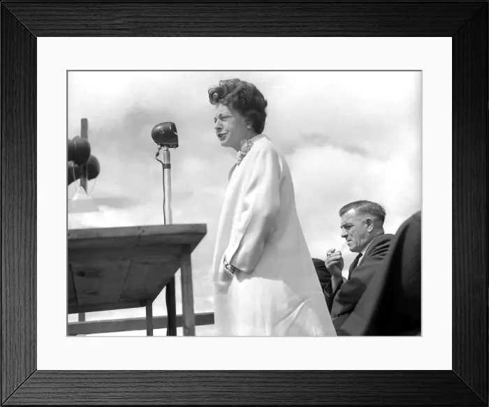 Framed Print : Labour M. P. Barbara Castle speaking at the Durham Miners Gala in June 1962 Framed Print : Labour M. P. Barbara Castle speaking at the Durham Miners Gala in June 1962