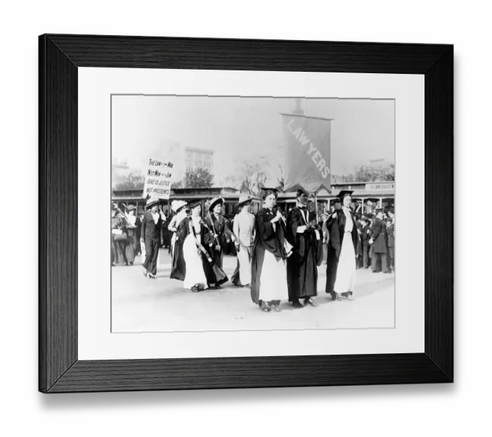 Framed Print : Suffragettes circa 1910 Demonstration Parade Banners Banner Lawyers Framed Print : Suffragettes circa 1910 Demonstration Parade Banners Banner Lawyers