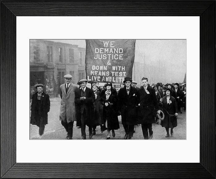 Framed Print : A march against unemployment in Newcastle in April 1934 Framed Print : A march against unemployment in Newcastle in April 1934
