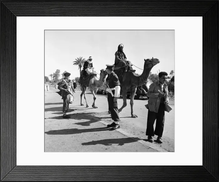 Framed Print : Canal Zone 1952 Police direct the traffic at the Suez bridge Framed Print : Canal Zone 1952 Police direct the traffic at the Suez bridge