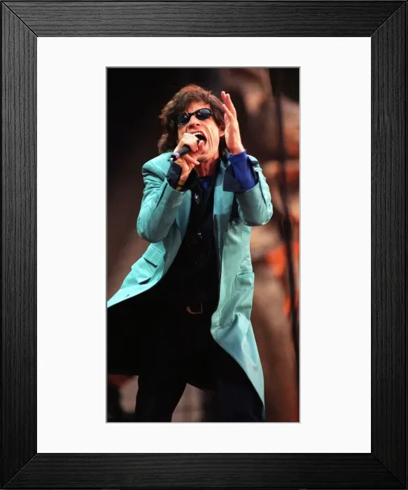 Framed Print : Rolling Stones: Mick Jagger on stage at Murrayfield stadium in Edinburgh Framed Print : Rolling Stones: Mick Jagger on stage at Murrayfield stadium in Edinburgh