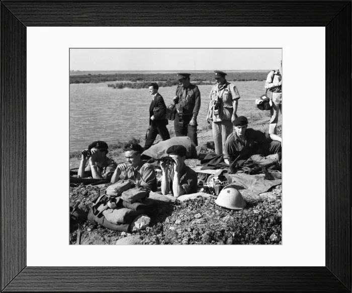 Framed Print : Suez Crisis 1956 British soldiers on the front line keep an eye on the Egyptian Framed Print : Suez Crisis 1956 British soldiers on the front line keep an eye on the Egyptian
