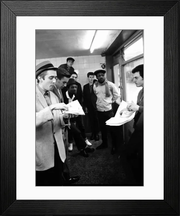 Framed Print : The Specials pop group in chip shop called The Parsons Nose Framed Print : The Specials pop group in chip shop called The Parsons Nose