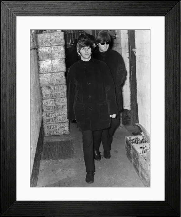 Framed Print : Ringo Starr and John Lennon walking from Stephenson Place, Birmingham Framed Print : Ringo Starr and John Lennon walking from Stephenson Place, Birmingham