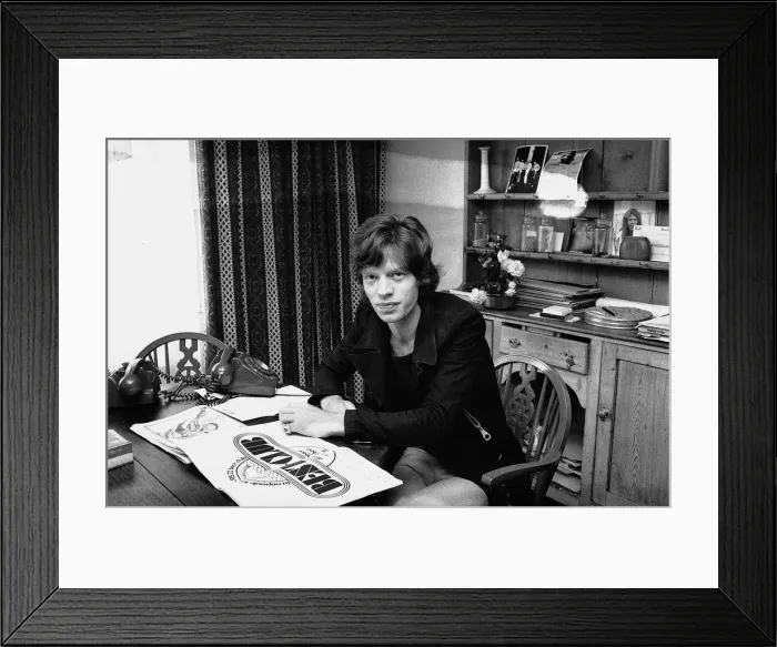 Framed Print : Rolling Stones: Mick Jagger. After holidaying in Indonesia Mick met with others to