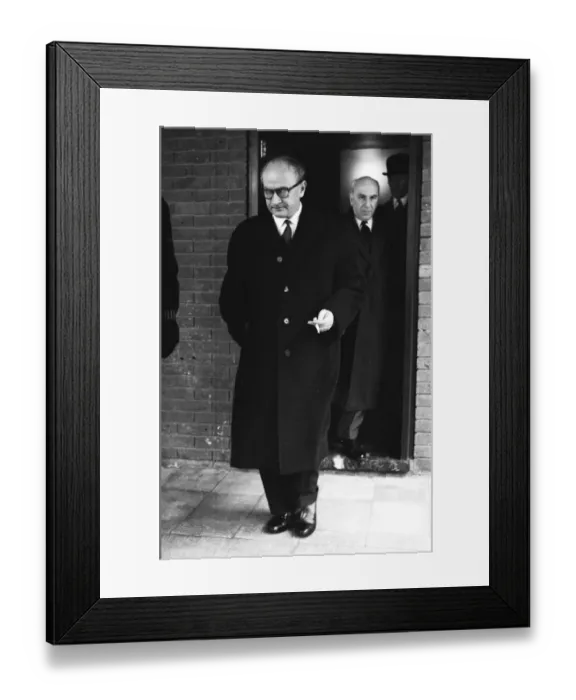 Framed Print : Suez Crisis 1956 The French Prime Minister Mr Guy Mollet arriving at London Airport