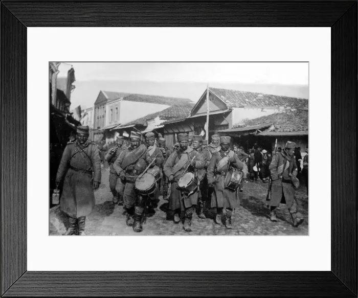 Framed Print : Balkans War November 1912 Serbian troops walking through Uskub Framed Print : Balkans War November 1912 Serbian troops walking through Uskub