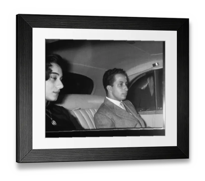 Framed Print : Suez Crisis 1956 King Feisal of Iraq leaving a Cinerama film at the London Casino