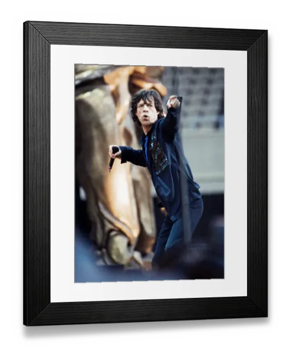 Framed Print : Rolling Stones: Mick Jaggers on stage June 1999 at Murrayfield stadium in Edinburgh