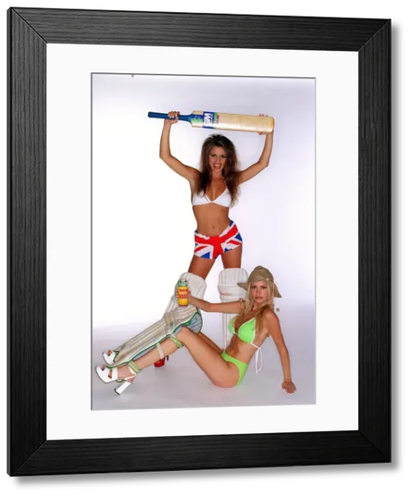 Framed Print : Ashes Babes Katie Price and Michelle Clack pose in their bikinis Framed Print : Ashes Babes Katie Price and Michelle Clack pose in their bikinis