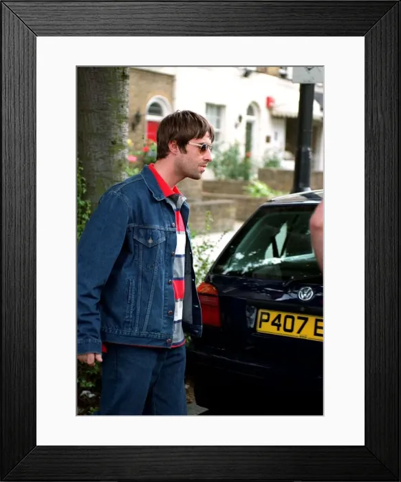 Framed Print : Liam Gallagher of Oasis leaves his house July 1997 after his latest row with actress wife