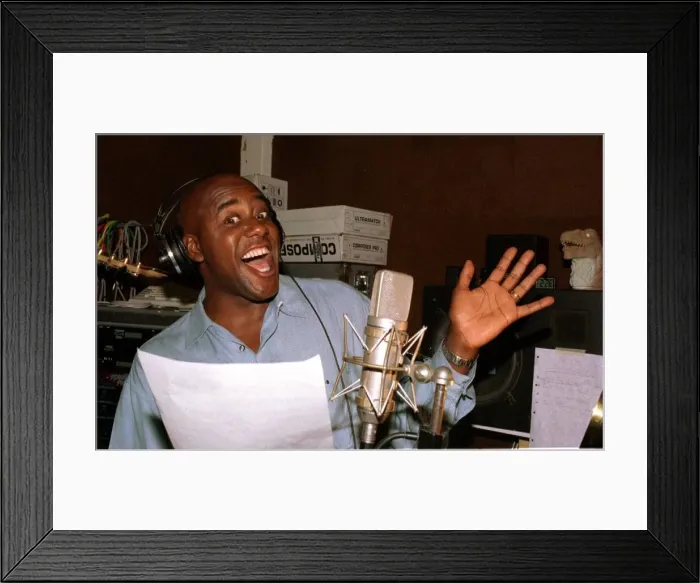 Framed Print : Ainsley Harriott television chef records the theme music for his new television show Framed Print : Ainsley Harriott television chef records the theme music for his new television show