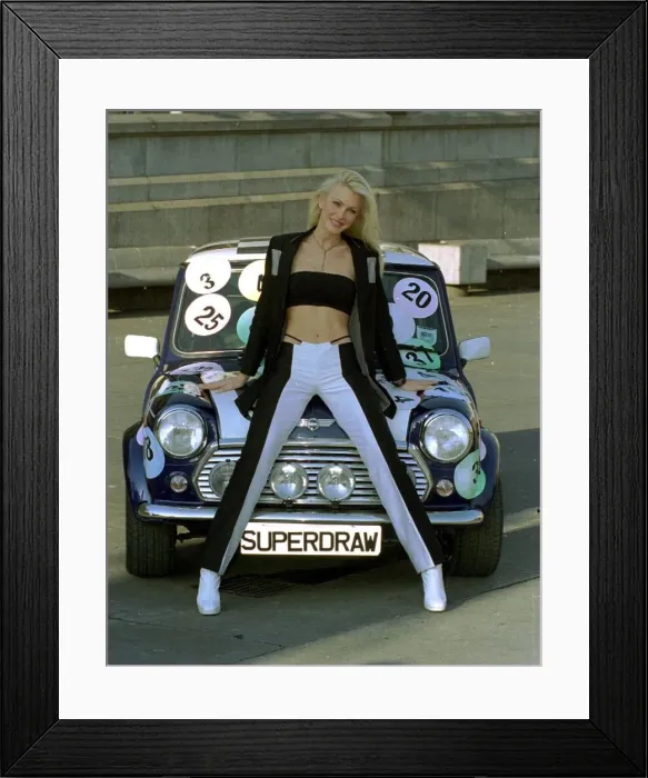 Framed Print : Wonderbra model Caprice Bourret was marking the National Lottery Framed Print : Wonderbra model Caprice Bourret was marking the National Lottery