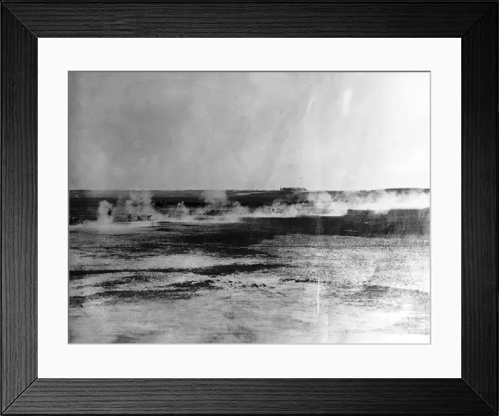 Framed Print : British artillery in action in France during World War One. Circa 1915 Framed Print : British artillery in action in France during World War One. Circa 1915