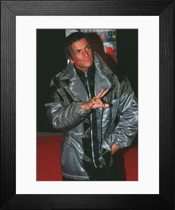 Framed Print : Peter Andre Singer at the Europe MTV Awards wearing silver black jacket Framed Print : Peter Andre Singer at the Europe MTV Awards wearing silver black jacket