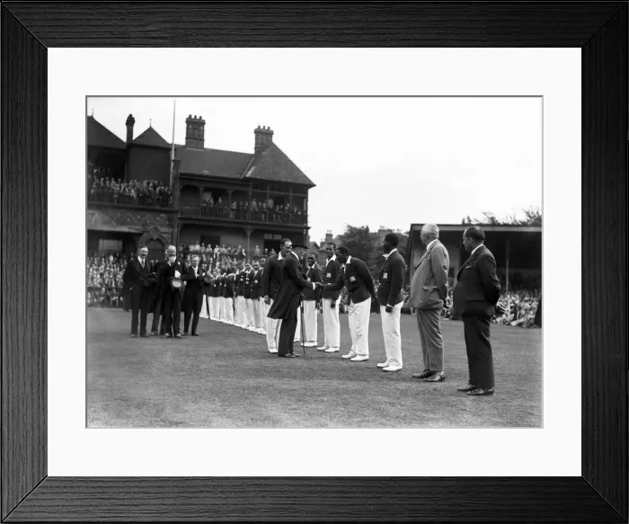 Framed Print : King George V at Nottingham, Jul 1928 greeting L N Constantine the West Indian Framed Print : King George V at Nottingham, Jul 1928 greeting L N Constantine the West Indian