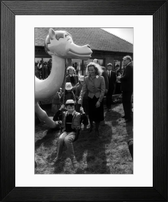 Framed Print : Princess Michael of Kent opening a Happy Eater cafe May 1985 on the A3 in Surrey Framed Print : Princess Michael of Kent opening a Happy Eater cafe May 1985 on the A3 in Surrey