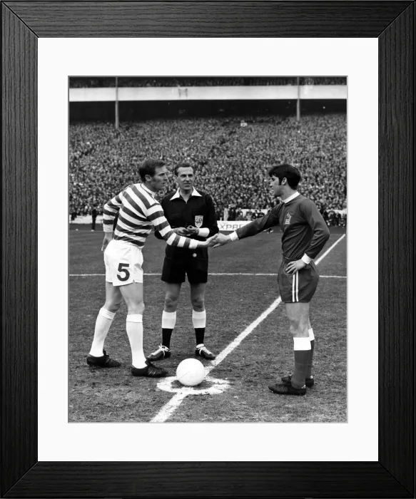 Framed Print : FA Scottish Cup Final. 11th April 1970. The two captains shake Framed Print : FA Scottish Cup Final. 11th April 1970. The two captains shake