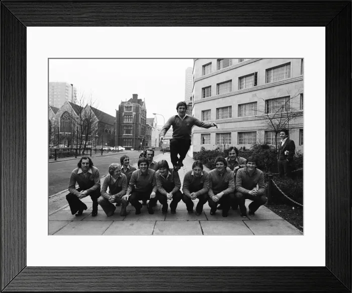 Framed Print : Hero of Wigan Tommy Gore has that on top of the world