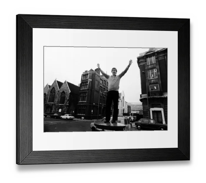 Framed Print : Hero of Wigan Tommy Gore has that on top of the world
