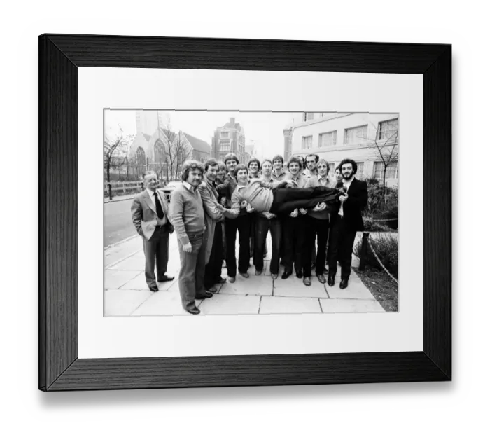 Framed Print : Hero of Wigan Tommy Gore has that on top of the world