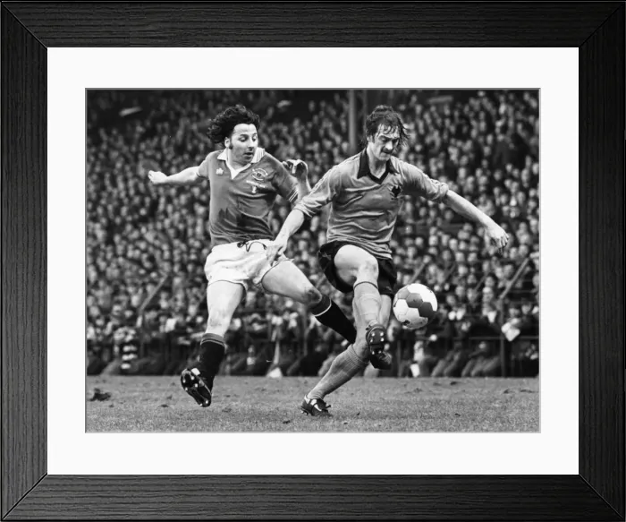 Framed Print : Manchester United v Wolverhampton Wanderers league match at Old Trafford February 1980 Framed Print : Manchester United v Wolverhampton Wanderers league match at Old Trafford February 1980