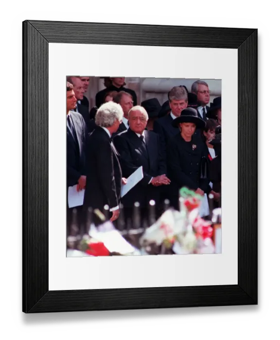 Framed Print : Princess Diana Funeral 6th September 1997. Mohamed Al-Fayed (C