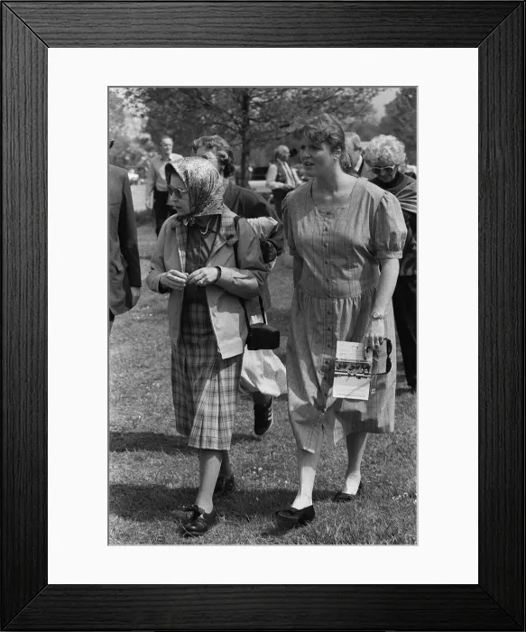 Framed Print : The Queen and her daughter-in-law Sarah Ferguson pictured together at Windsor park for Framed Print : The Queen and her daughter-in-law Sarah Ferguson pictured together at Windsor park for