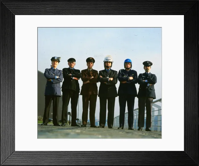 Framed Print : Crime Prevention March 1982 various types of security men Framed Print : Crime Prevention March 1982 various types of security men