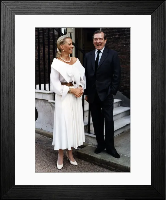 Framed Print : Nigel Dempster Daily Mail Writer with Princess Michael of Kent Framed Print : Nigel Dempster Daily Mail Writer with Princess Michael of Kent