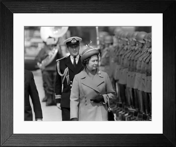 : The Queen May 1980 on a state visit to Switzerland, she inspects troops at the Berne : The Queen May 1980 on a state visit to Switzerland, she inspects troops at the Berne