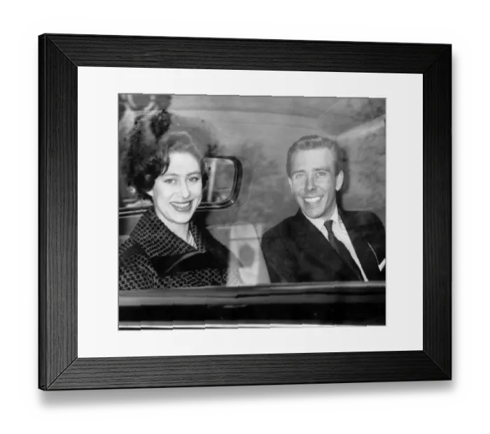Framed Print : Princess Margaret and her husband Lord Snowdon / Anthony Armstrong Jones return to Framed Print : Princess Margaret and her husband Lord Snowdon / Anthony Armstrong Jones return to