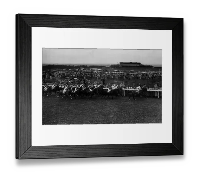 Framed Print : Prince Simon leads the field with 3  /  4 mile to go, The eventual winner of the Derby was