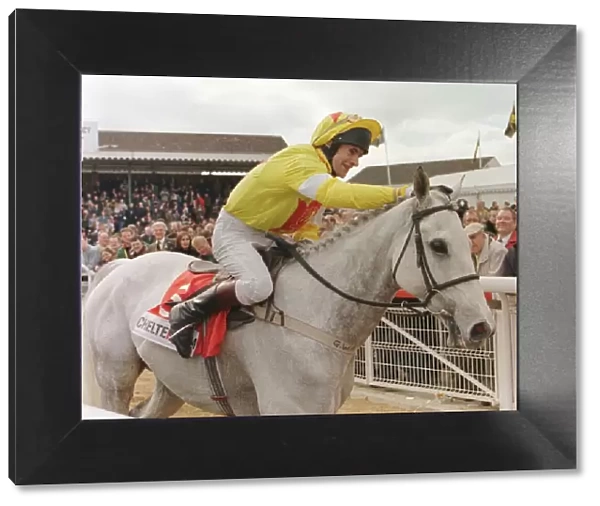 One Man with jockey Brian Harding at Cheltenham in March 1998