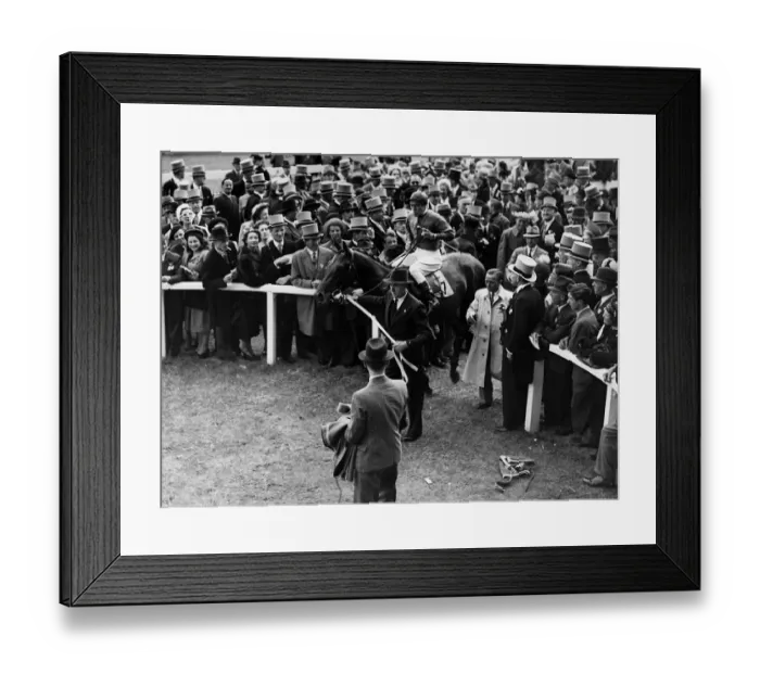 Framed Print : My Love with Rae Johnstone jockey wins Derby at Epsom - June 1948 Framed Print : My Love with Rae Johnstone jockey wins Derby at Epsom - June 1948