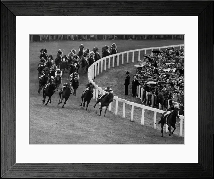 Framed Print : Monterey leads the field round Tattenham Corner, Lavandin with Rae Johnstone white cap Framed Print : Monterey leads the field round Tattenham Corner, Lavandin with Rae Johnstone white cap