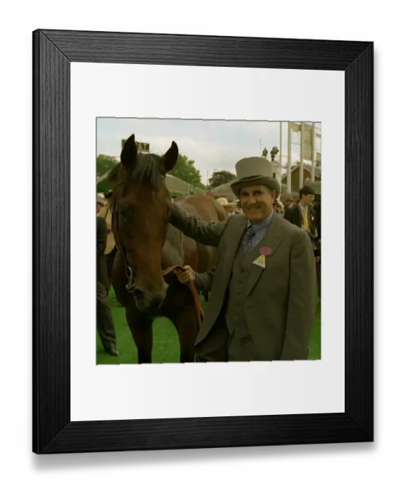 Framed Print : Among Men winner of the Jersey Stakes at Royal Ascot with owner Michael Tabor