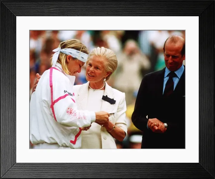 Framed Print : Duchess of Kent at Wimbledon 1993 with the defeated finalist Jana Novotna