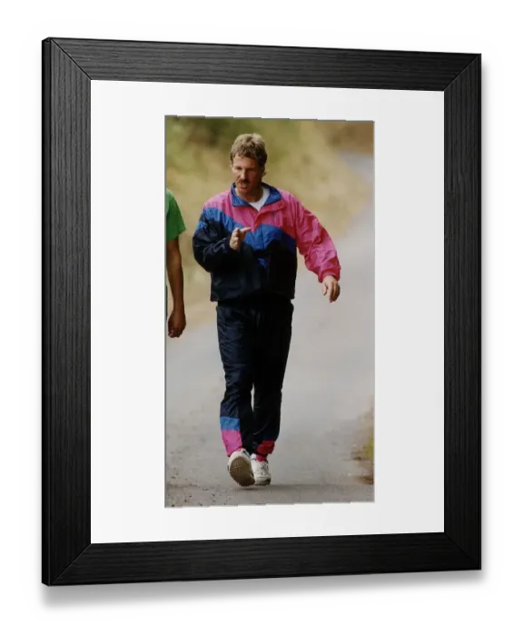 Framed Print : Ian Botham cricketer on a sponsored charity walk DBase Framed Print : Ian Botham cricketer on a sponsored charity walk DBase