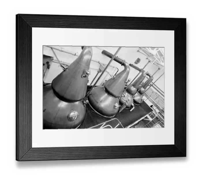 Framed Print : The Wash Stills at Knockando Whisky Distillery January 1972
