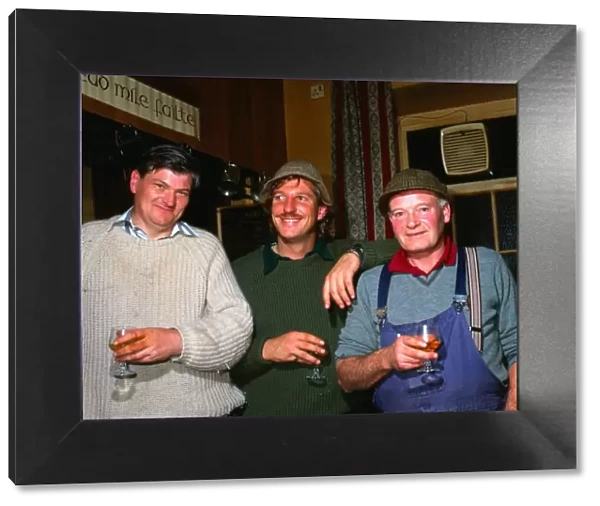 Ian Botham cricketer October 1982 Enjoying drink in pub with locals