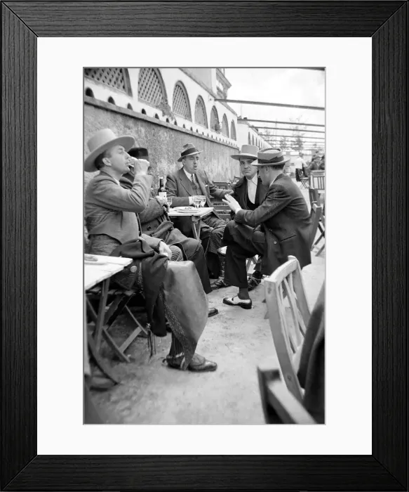 Framed Print : Local men chatting at an outdoor cafe in Seville, Andalusia Circa 1935 Framed Print : Local men chatting at an outdoor cafe in Seville, Andalusia Circa 1935