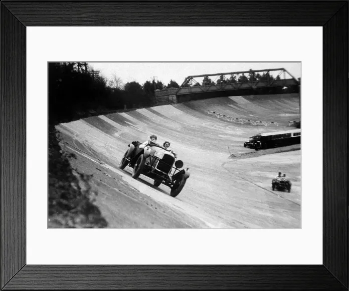 Framed Print : Action during a motor race at Brooklands track in Surrey March 1966 Framed Print : Action during a motor race at Brooklands track in Surrey March 1966