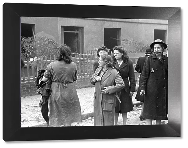 People survey the damage from the bombings in Kings Cross after air raids on London in