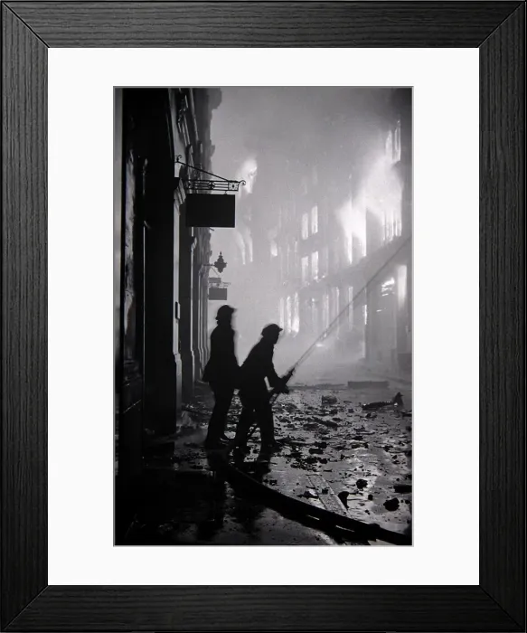 Framed Print : Fires from High Explosive during the 2nd Fire of London in Ave Maria Lane December Framed Print : Fires from High Explosive during the 2nd Fire of London in Ave Maria Lane December