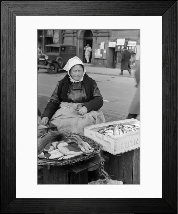 Framed Print : Scene from Copenhagens fish market Our Picture Shows Framed Print : Scene from Copenhagens fish market Our Picture Shows