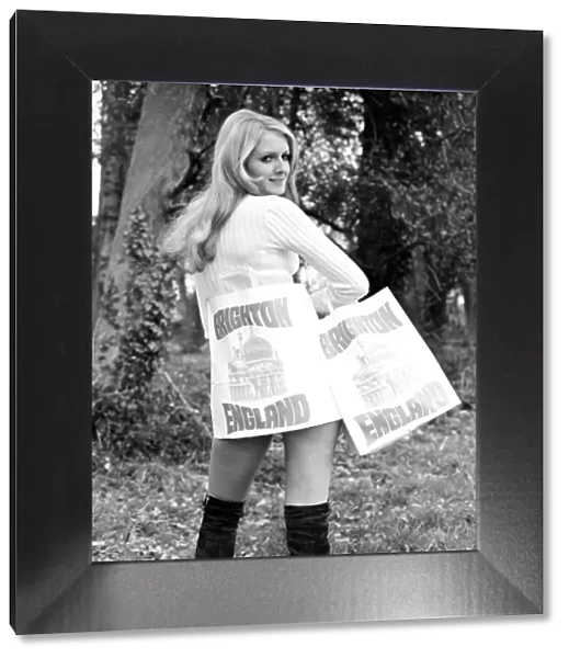 20 year old Tonia Kinchin February 1971 shows off Brightons latest publicity gimmick