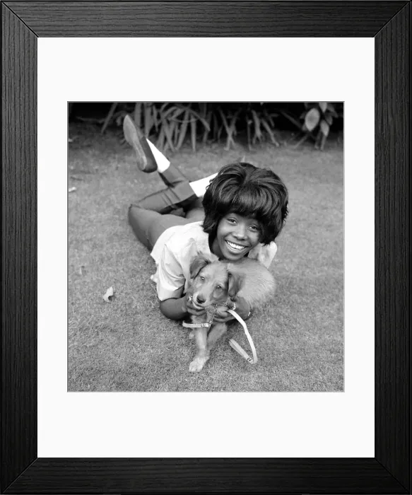 Framed Print : Millie Small Pop singer pictured on the Embankment with Henry Framed Print : Millie Small Pop singer pictured on the Embankment with Henry