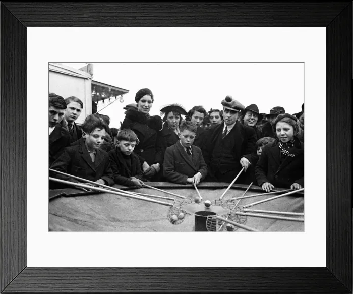 Framed Print : Children and adults playing a game at Blackheath Fair April 1938